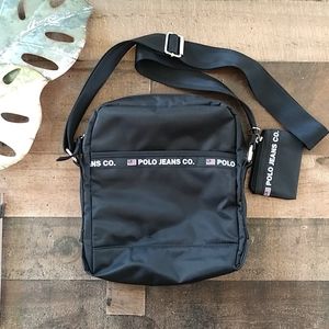 Vintage Black Polo Nylon Crossbody